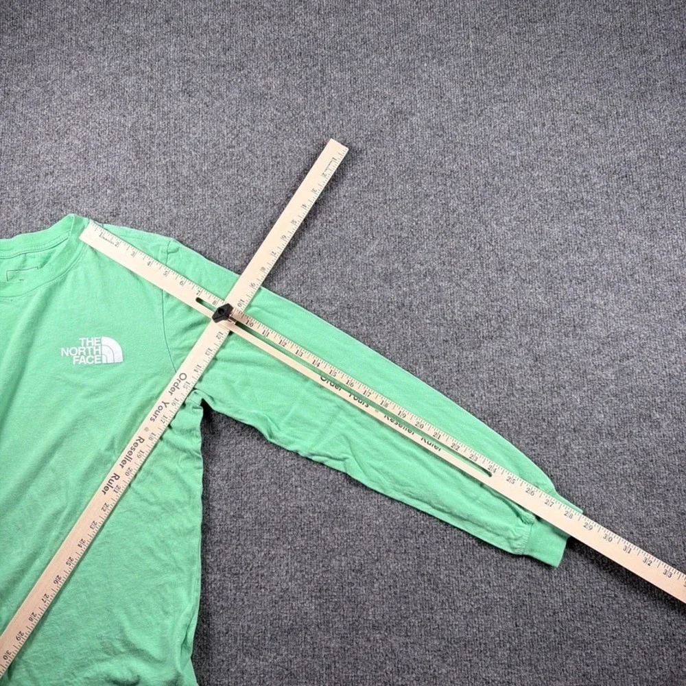 The North Face Long Sleeve Shirt Mens Small Green Logo Graphic Gorpcore